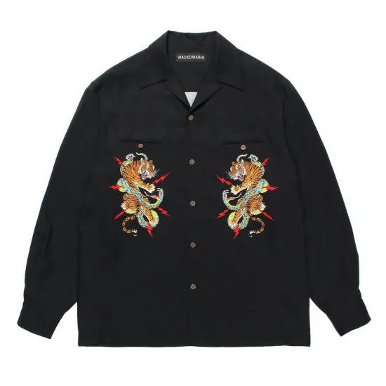 WACKO MARIA × TIM LEHI HAWAIIAN SHIRTS S Wacko Maria TIM LEHI / HAWAIIAN SHIRT L/S Black – Club Luminaries