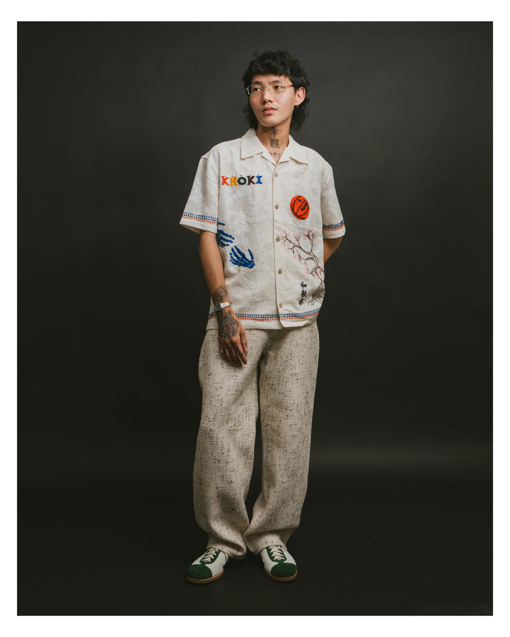 Khoki Hand Embroidered-Design Shirt Off-White – Club Luminaries
