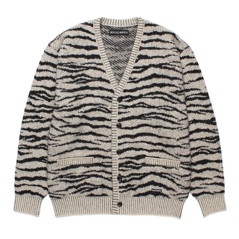 Wacko Maria TIGER MOHAIR CARDIGAN Ivory – Club Luminaries
