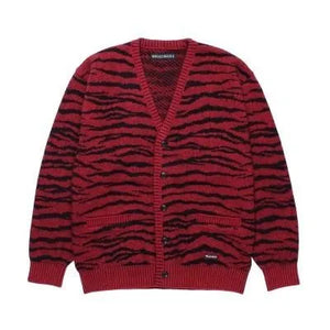 トップス WACKO MARIA GRITTER MOHAIR CARDIGAN Wacko Maria TIGER MOHAIR CARDIGAN Red – Club Luminaries
