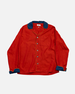 P.Le Moult Cotton Herringbone Shirt Red