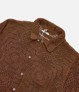 BODE Crochet Overshirt Brown