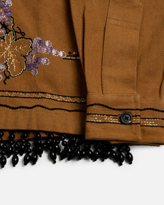BODE Autumn Royal Fringed Long Sleeve Shirt Brown