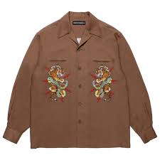 Wacko Maria TIM LEHI / HAWAIIAN SHIRT L/S Brown – Club Luminaries