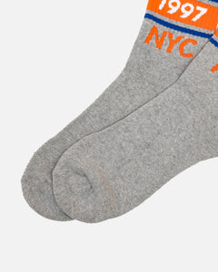Only NY, track half crew socks, heather grey