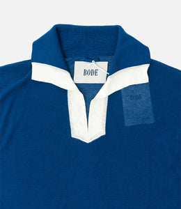 BODE Edge Stripe Polo Shirt Navy