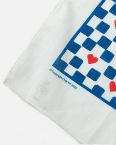 Only NY Checkerboard Heart Bandana White