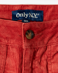 Only NY Corduroy Fatigue Shorts Red Clay