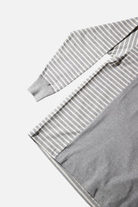 United Arrows & Sons Mix Stripe Long Sleeve Tee Gray