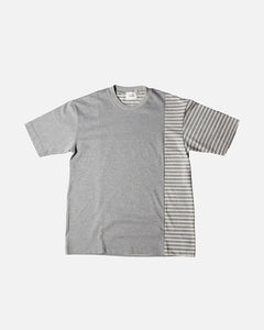 United Arrows & Sons Mix Stripe Short Sleeve Tee Gray