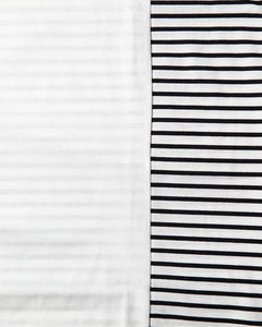 United Arrows & Sons Mix Stripe Short Sleeve Tee White