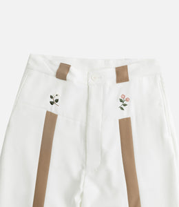 The Nerdys Line Flower Embroidery Pants